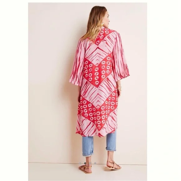 Anthro Bl-nk London tie dye Lia Shibori Kimono OS - Picture 3 of 9